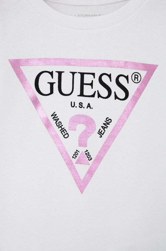 Dětská bavlněná mikina Guess K74Q12.KAUG0 bílá AW21