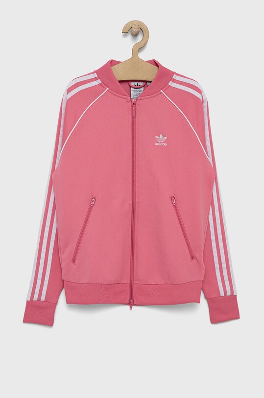 adidas Originals Bluza bawełniana dziecięca H34591 aplikacja różowy H34591