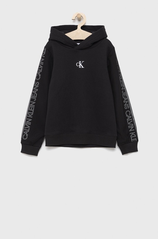 Dětská mikina Calvin Klein Jeans s kapucí černá IG0IG00933.4890