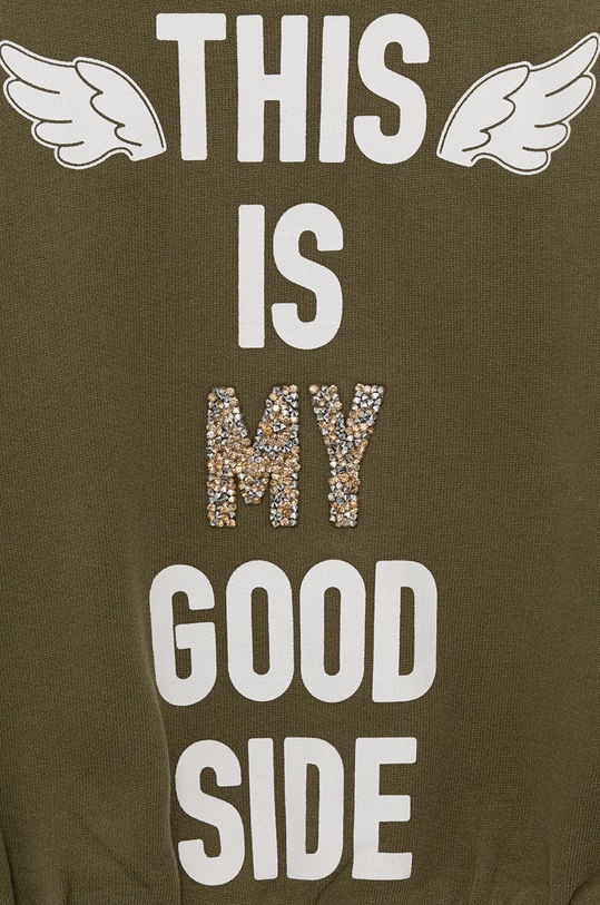 Dievča Detská bavlnená mikina United Colors of Benetton 3J74C15CO zelená