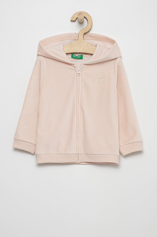 United Colors of Benetton Bluza dziecięca z kapturem beżowy 3Y3EC5842