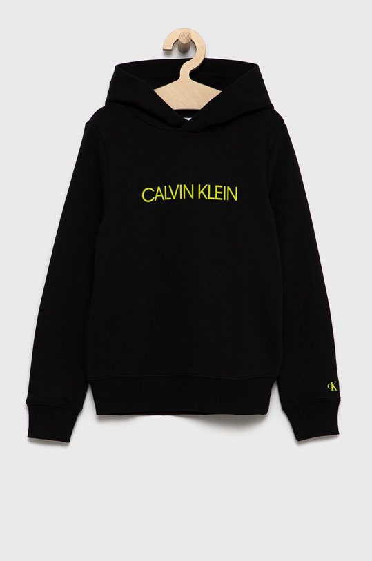 Calvin Klein Jeans Bluza bawełniana dziecięca IU0IU00163.4890 nadruk czarny IU0IU00163.4890