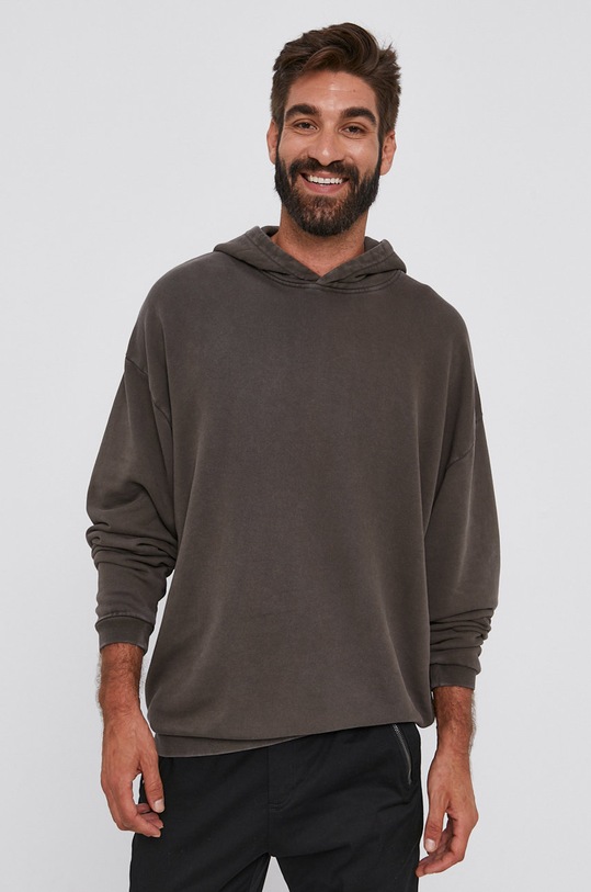 Bavlněná mikina Tigha s kapucí šedá 106212