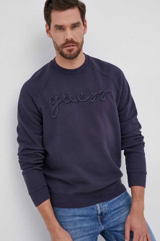 Guess - Mikina bavlna tmavomodrá M1YQ55.KAOR1