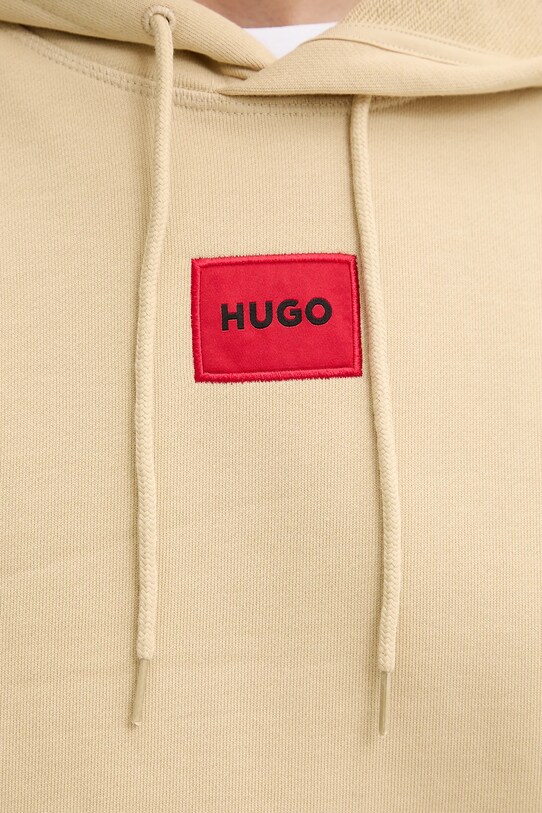 Хлопковая кофта HUGO 50458700 бежевый