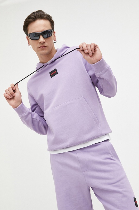HUGO bluza bawełniana 50458700 fioletowy AA00