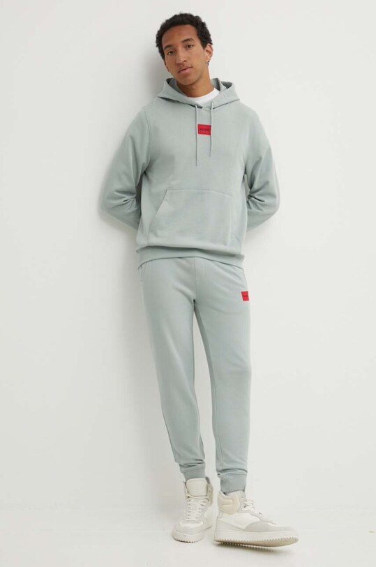 HUGO bluza bawełniana 50458700 zielony AA00