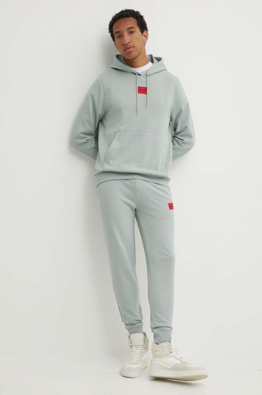 HUGO felpa in cotone 50458700 verde AA00