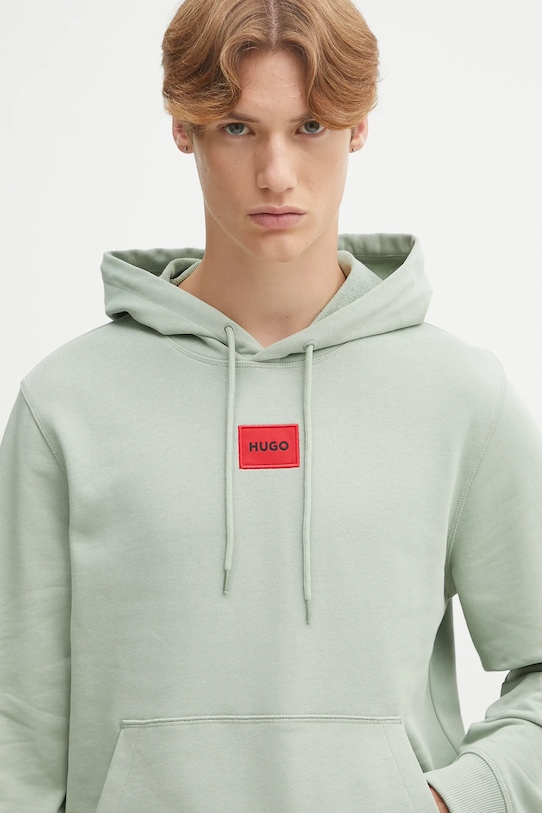 HUGO bluza bawełniana zielony 50458700
