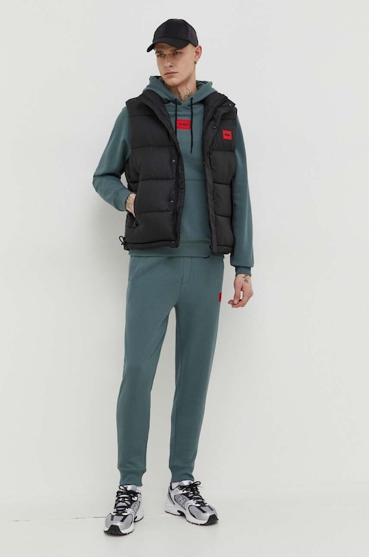 Βαμβακερή μπλούζα HUGO 50458700 πράσινο AA00