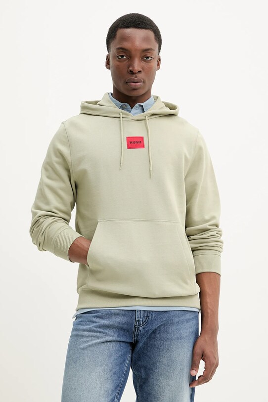 HUGO felpa in cotone verde 50458700