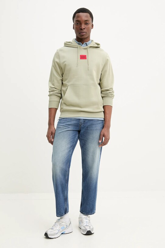 HUGO felpa in cotone 50458700 verde AA00