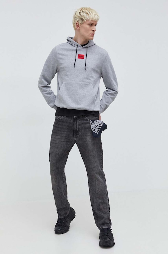 Хлопковая кофта HUGO 50458700 серый AA00