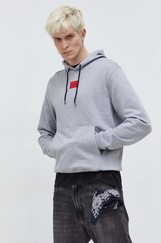 Хлопковая кофта HUGO серый 50458700