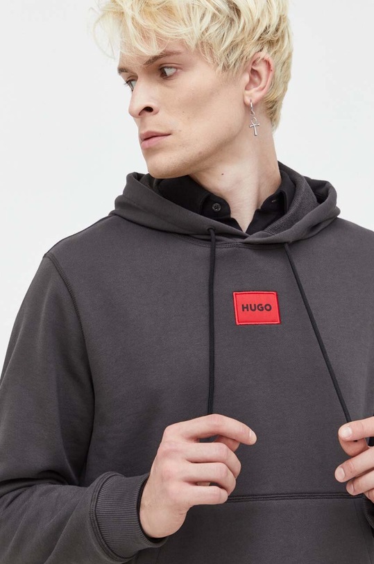 HUGO bluza bawełniana szary 50458700