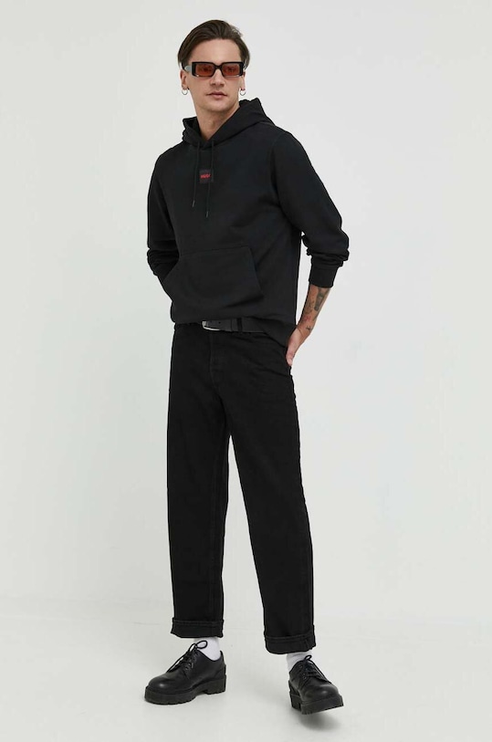 HUGO bluza bawełniana 50458700 czarny AA00