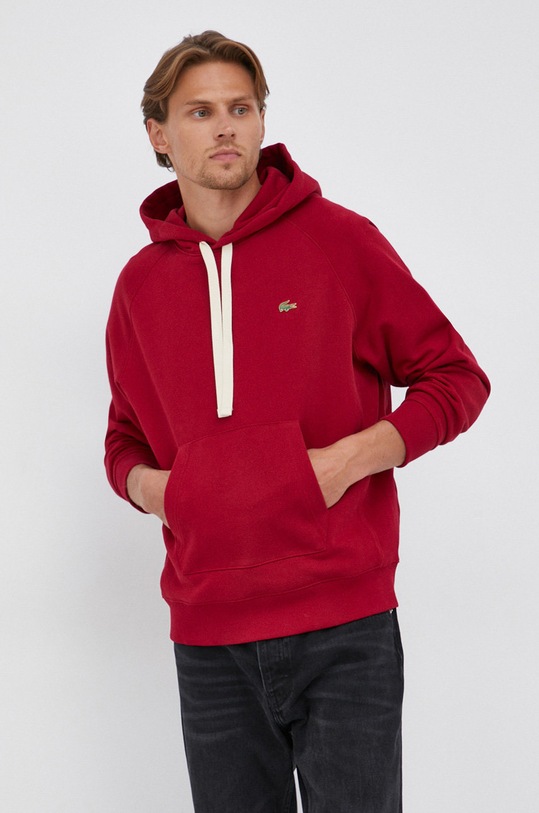 Lacoste Bluza bawełniana SH9202 bawełna czerwony SH9202