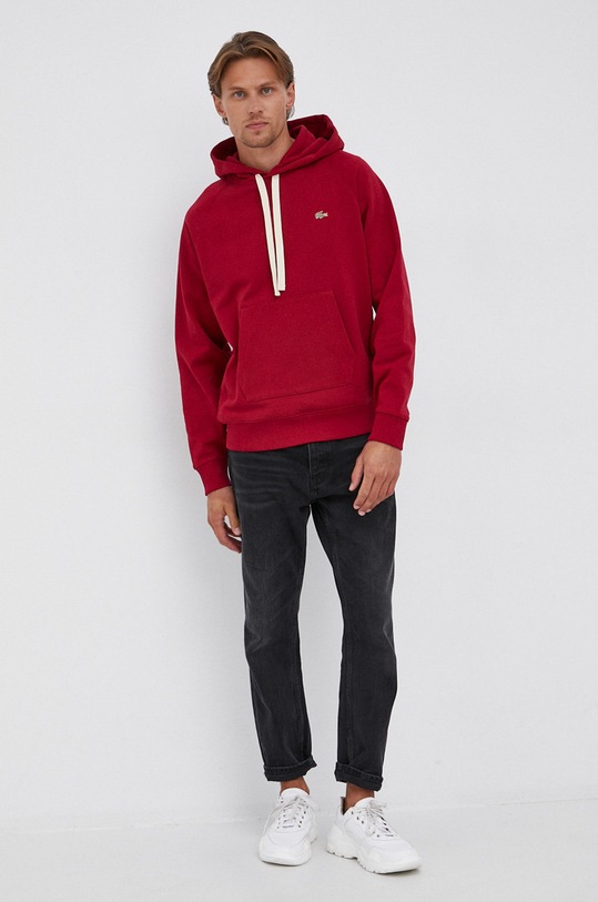 Lacoste Bluza bawełniana SH9202 SH9202 czerwony AW21