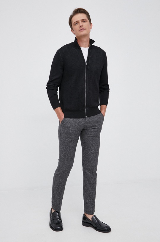 BOSS Kardigan 50435350 50435350 czarny AW21