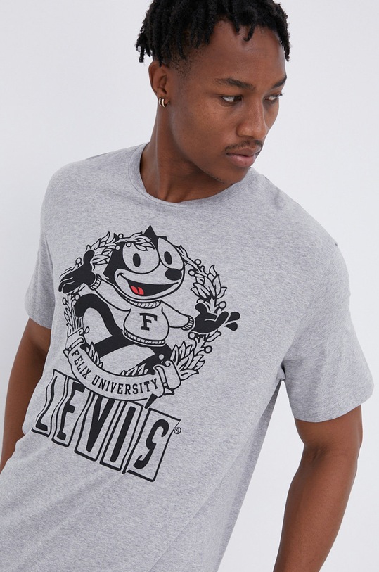 Bavlnené tričko Levi's potlač sivá A1313.0000