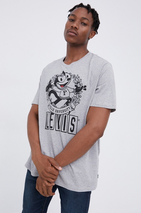 Bavlnené tričko Levi's sivá A1313.0000