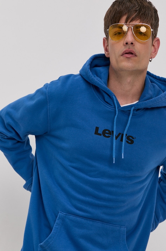 Levi's Bluza bawełniana nadruk niebieski A2410.0004