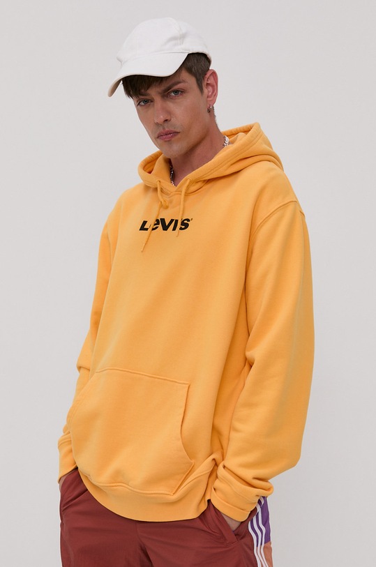 Βαμβακερή μπλούζα Levi's A2410.0002 πορτοκαλί AW21