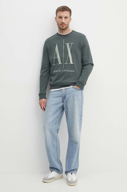 Armani Exchange bluza bawełniana 8NZMPA.ZJ1ZZ zielony SS24