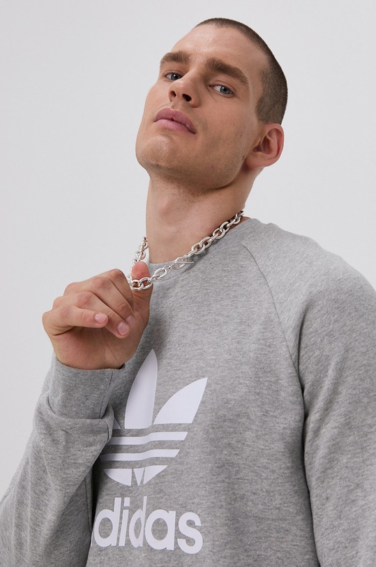 adidas Originals bombažni pulover siva H06650