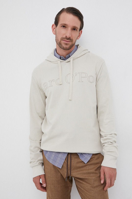 Marc O'Polo - Bavlněná mikina s kapucí béžová 128406154196