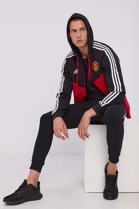Mikina adidas Performance GR3897 s kapucňou červená GR3897