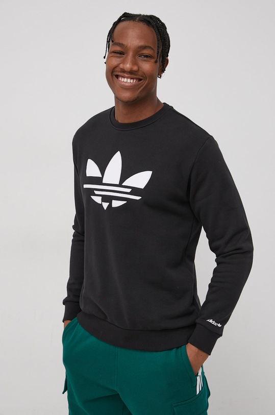 Bavlněná mikina adidas Originals H37731 bez kapuce černá H37731