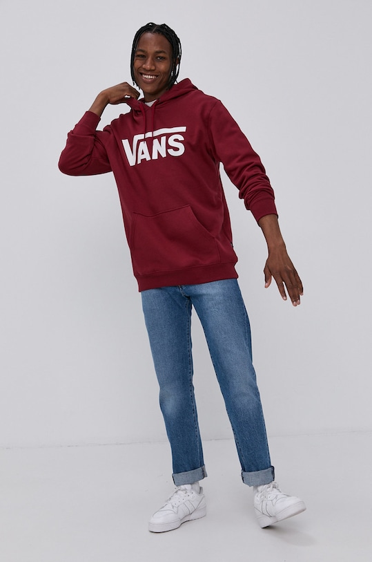 Bavlněná mikina Vans VN0A456BZBS1 burgundské AW21