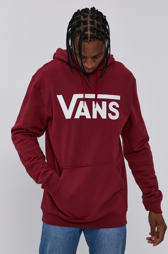 Bavlněná mikina Vans burgundské VN0A456BZBS1