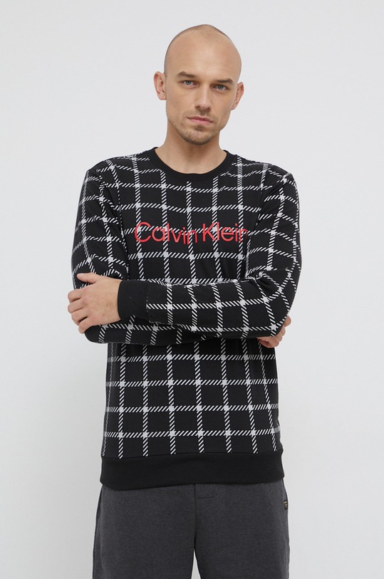 Pyžamová mikina Calvin Klein Underwear potisk černá 000NM2222E.4890