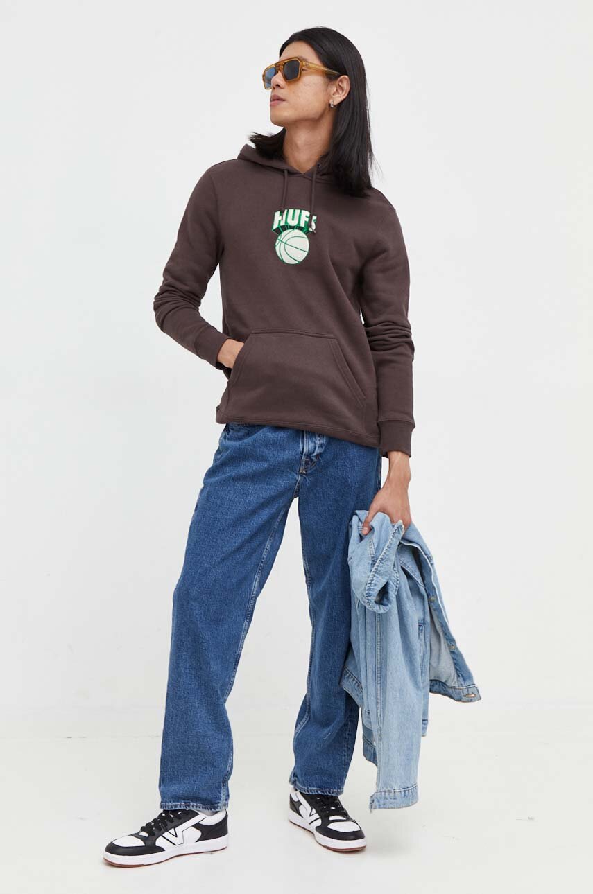 HUF bluza pf00418 brązowy AW21