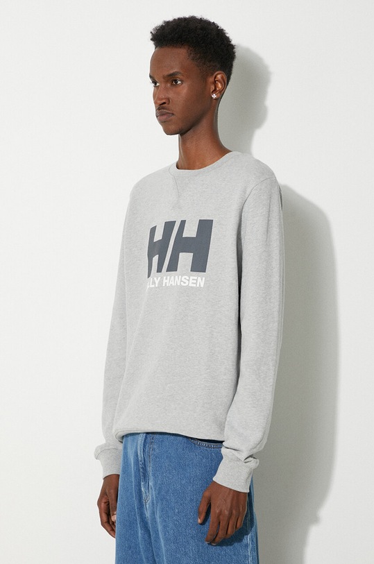 Βαμβακερή μπλούζα Helly Hansen γκρί 34000