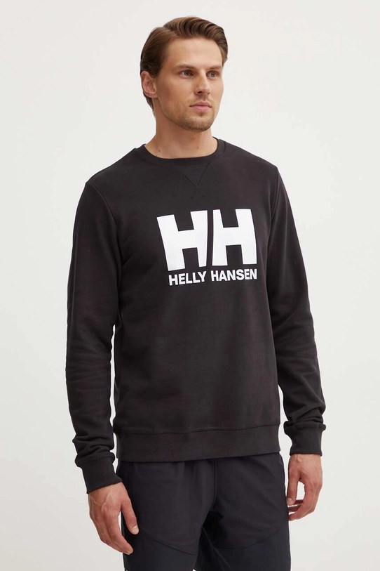 Bavlněná mikina Helly Hansen bez kapuce černá 34000