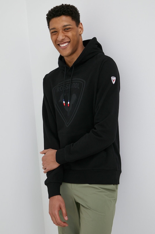 Tepláková mikina Rossignol bavlna čierna RLKMS09