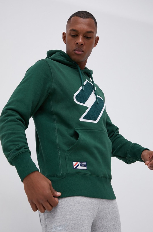 Superdry Bluza bawełniana z kapturem zielony M2011389A.OE6