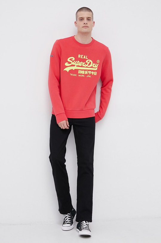 Mikina Superdry M2011437A.VRI růžová AW21