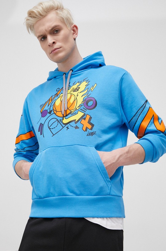 Dukserica New Balance s kapuljačom plava MT13583HLU