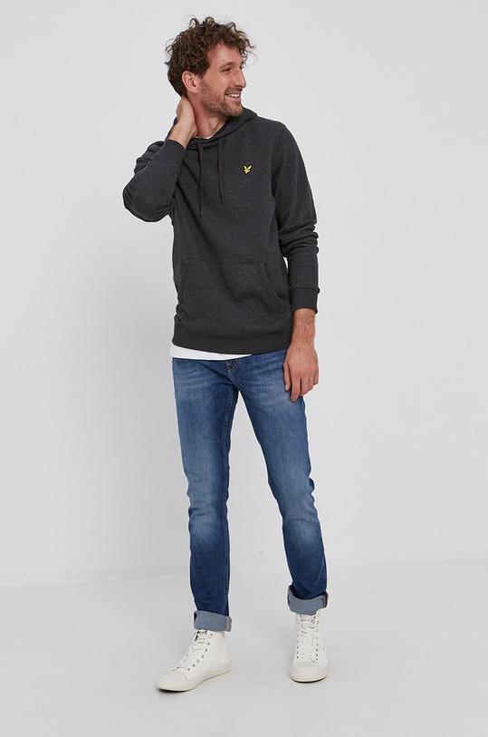Lyle & Scott felpa in cotone ML416VOG.398 grigio AW21