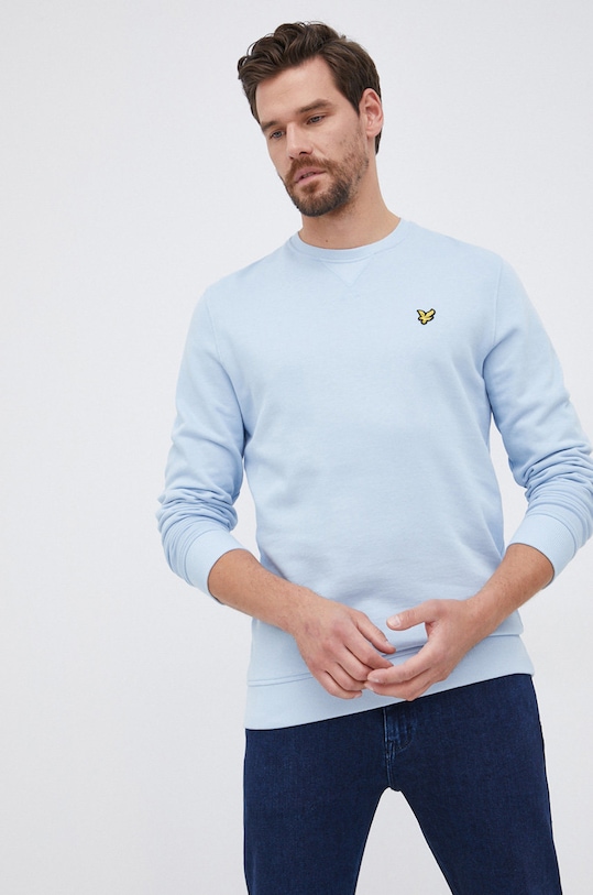 Lyle & Scott - Bluza bawełniana aplikacja niebieski ML424VOG.W487