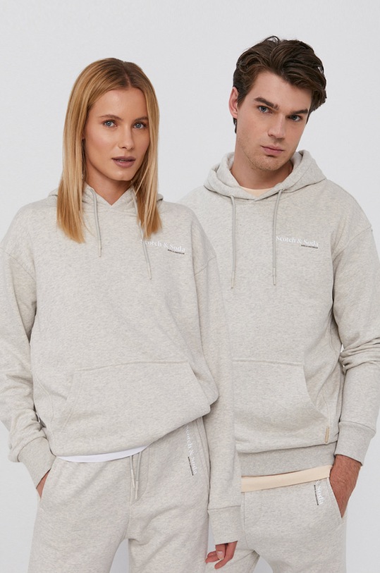 Scotch & Soda Bluza bawełniana nadruk szary 163941