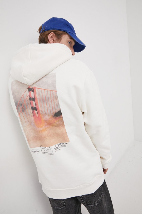 Bavlnená mikina CAT Footwear béžová 2910507.12398