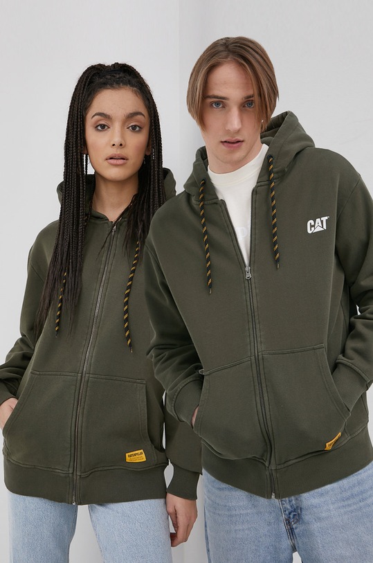 Bavlnená mikina CAT Footwear bavlna zelená 2910513.12404