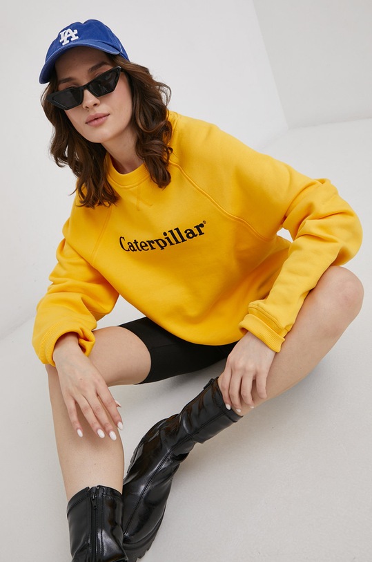 Caterpillar - Hanorac de bumbac 2910518.12405 galben AW21