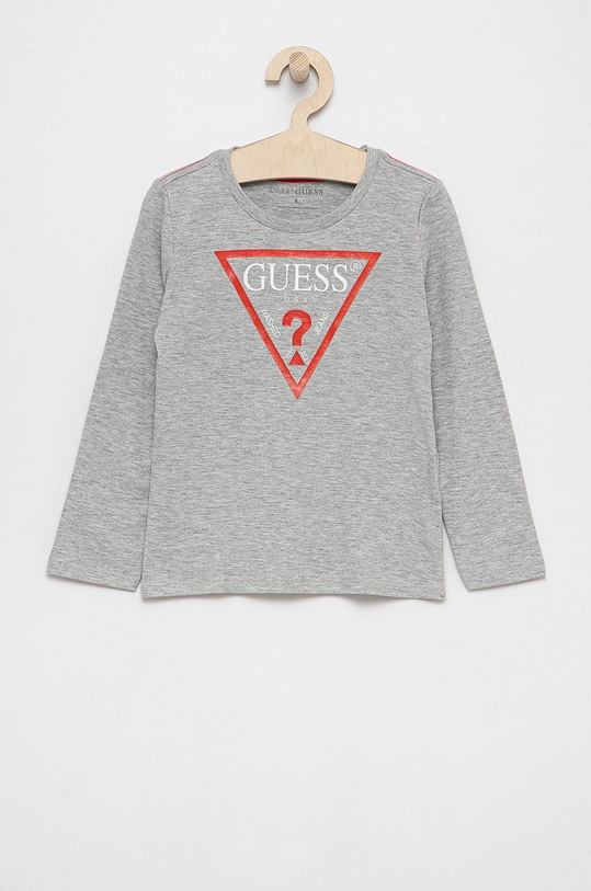Detské tričko s dlhým rukávom Guess bavlna sivá N84I24.K8HM0
