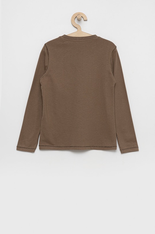 Detská bavlnená košeľa s dlhým rukávom Guess L1BI13.I3Z11 hnedá AW21